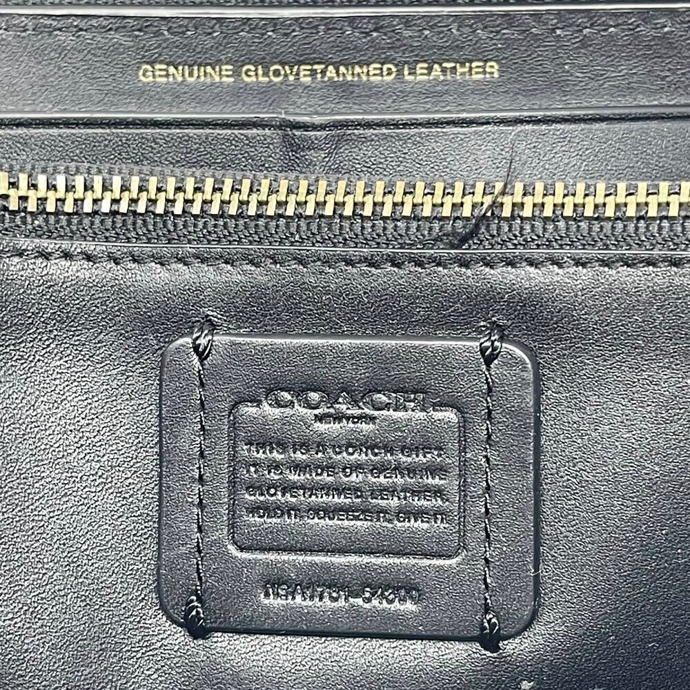 Coach Accordion Zip Wallet Black Leather Glove-Tanned 12 Card Slots 54300 - Picture 11 of 11